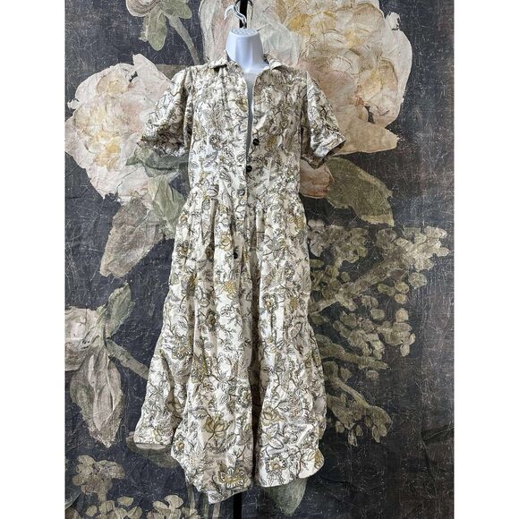 New Anthropologie Pilcro Short-Sleeve Denim Midi Shirt Dress Sz Us14 - Picture 5 of 9